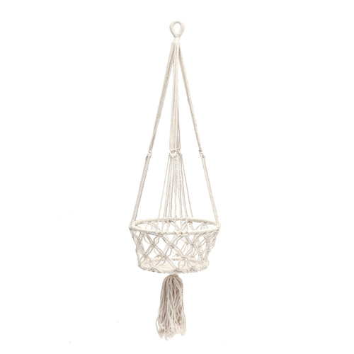Kontrola Macrame držák na rostliny - bílý - L