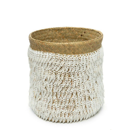 Kontrola Košík z pandanové skořápky BAZAR BIZAR přírodní bílý 34x34x40 cm Baskets