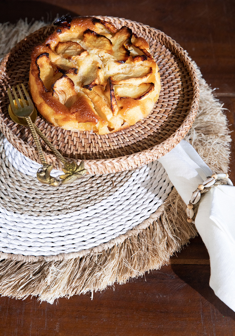 Pohled Prostírání z mořské trávy Raffia - přírodní bílá Prostírání z mořské trávy Raffia - přírodní bílá