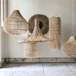 Střapcová závěsná lampa - The Squid M, E27, ratan, boho small 1