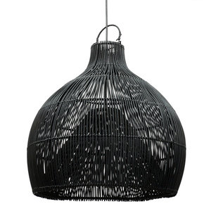 Černá pletená závěsná lampa - The Lobster Trap L, E27, ratan small 3