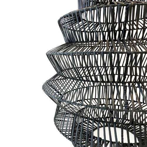 Kontrola Černá závěsná lampa - Good Vibes M, E27, Rattan