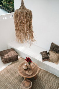 Ručně vyráběná závěsná lampa - The Honolulu, E27, ratan, boho styl small 1