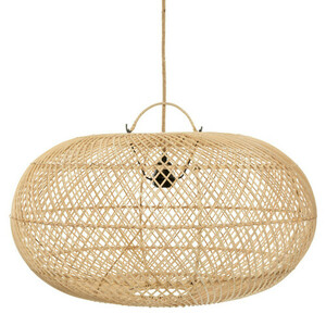 Boho závěsná lampa - The Wholly L, E27, ratan, ruční výroba small 0