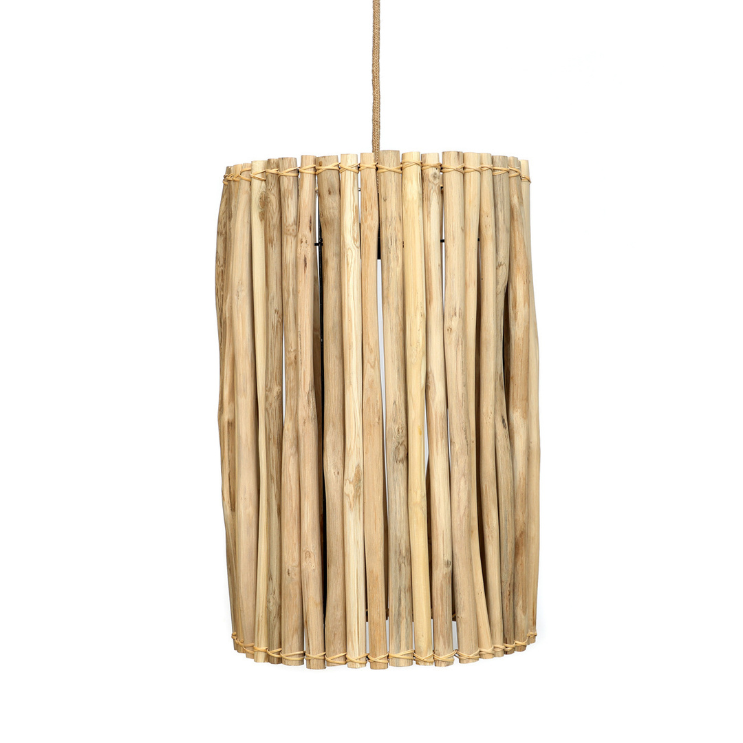 Kontrola Závěsná lampa Tulum boho, E27, teakové dřevo Závěsná lampa Tulum boho, E27, teakové dřevo