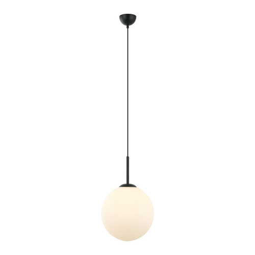 Kontrola Závěsná lampa Italux Deore E27 černá bílé sklo PND-5578-1L-BK