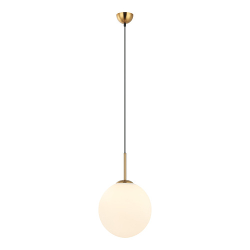 Kontrola Závěsné svítidlo Italux Deore PND-5578-1L-BRO koule bílé sklo antický bronz E27 Ø30 cm