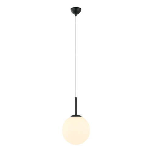 Kontrola Závěsná lampa Italux Deore E27 černá/bílé sklo PND-5578-1M-BK