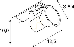 Reflektor pro lištu SLV PURIA matně černý GU10 max. 10 W 1fázový s adaptérem 143450 small 5