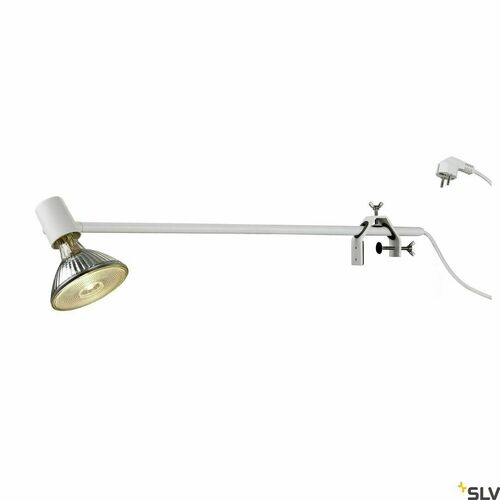 Kontrola Expoziční reflektor SLV SPOT DISPLAY E27 1002986, rameno 67,4 cm, svorkový úchyt, sklopný, bílý