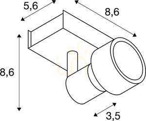 Nástěnné a stropní svítidlo SLV PURI 1 černé GU10 50 W, 147360 small 3
