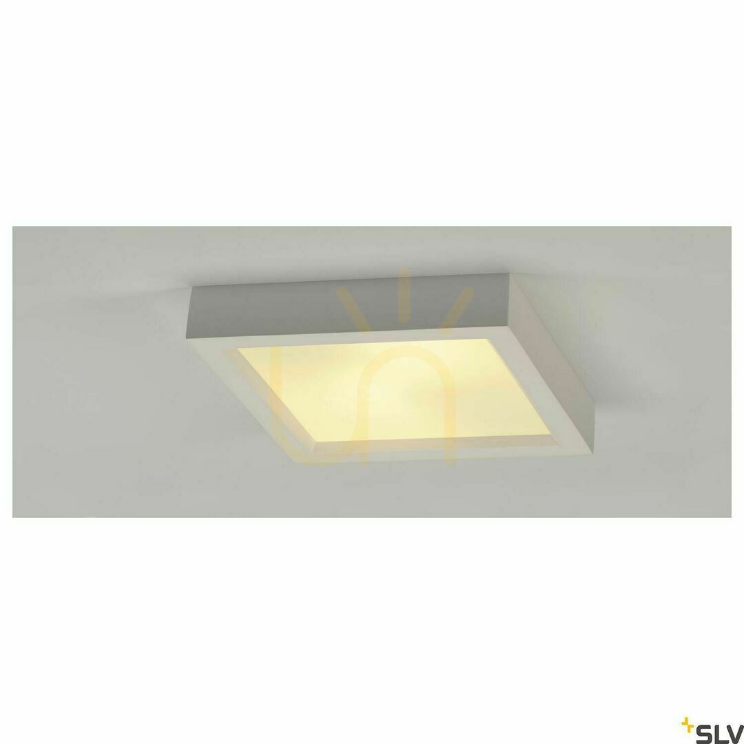 Pohled Stropní svítidlo SLV PLASTRA 104 bílé sádrové sklo E27 25x25 cm 148002 Stropní svítidlo SLV PLASTRA 104 bílé sádrové sklo E27 25x25 cm 148002