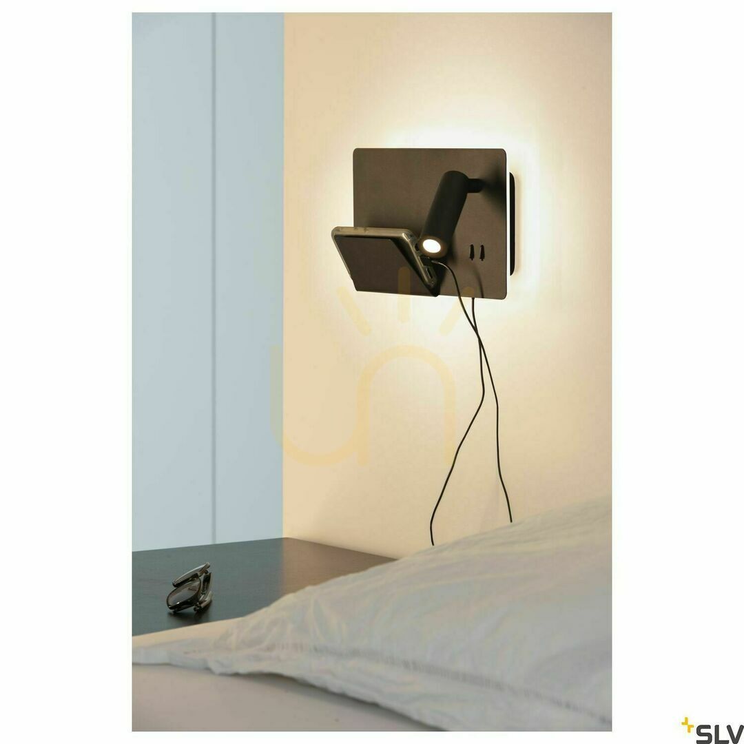 Zobrazit Nástěnné svítidlo SLV SOMNILA černé LED 15W 3000K 490lm USB 1003455 Nástěnné svítidlo SLV SOMNILA černé LED 15W 3000K 490lm USB 1003455