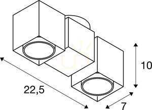 Přisazené svítidlo SLV ALTRA DICE 151531 bílé 2xGU10, otočné a naklápěcí small 2
