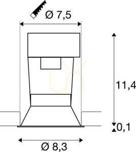 Zápustné svítidlo SLV HORN 1 bílé ocelové GU10 max. 50 W 112911 small 4