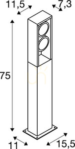 Venkovní sloupkové LED svítidlo SLV ESKINA FRAME 75 antracit 27 W CCT IP65 1004751 small 6