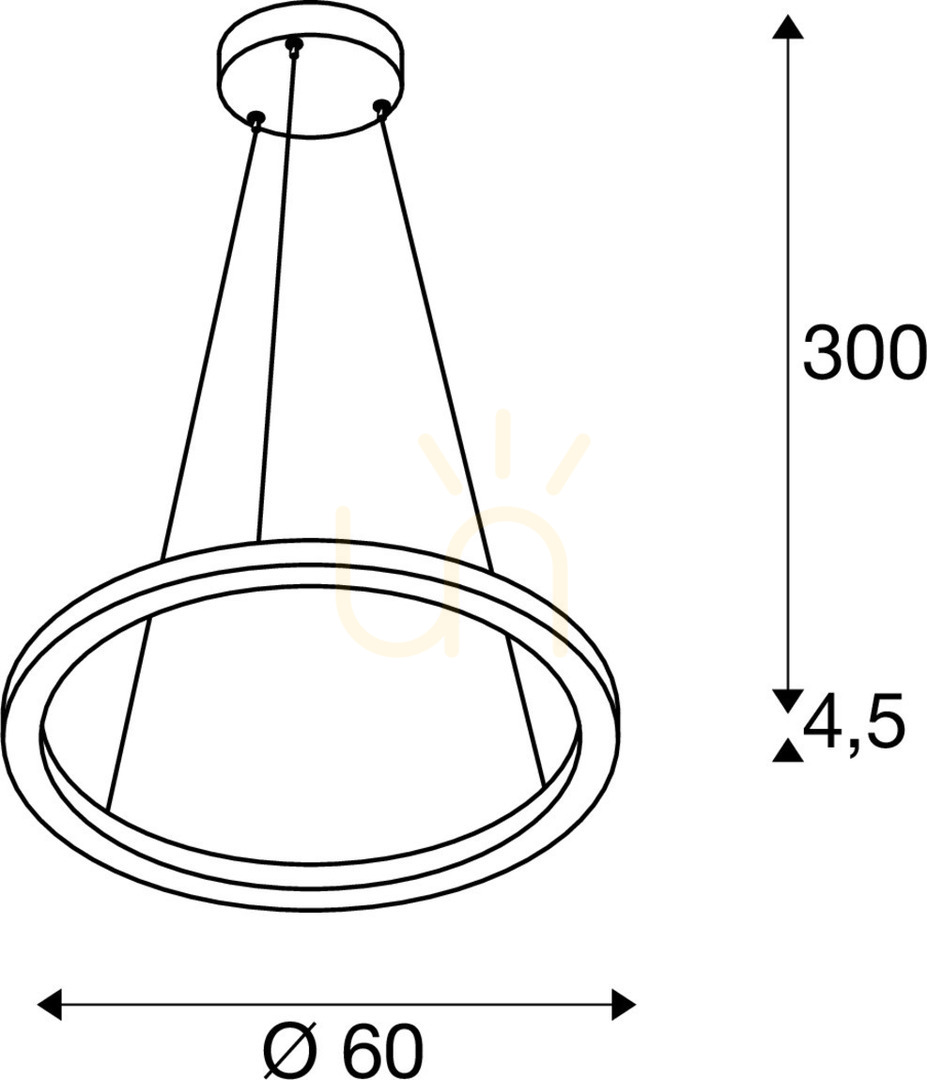 Pohled Závěsné svítidlo SLV ONE 60 PD DALI UP/DOWN černé 25W 3000/4000K 1004761 Závěsné svítidlo SLV ONE 60 PD DALI UP/DOWN černé 25W 3000/4000K 1004761