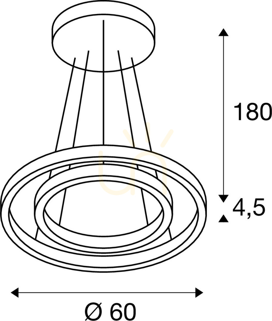 Kontrola Přívěsek světla SLV ONE Double PD černý 60 cm 35W 1004765 Přívěsek světla SLV ONE Double PD černý 60 cm 35W 1004765