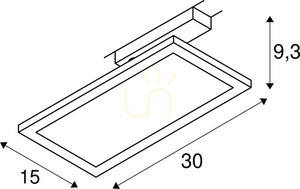 Lištové svítidlo SLV PANEL TRACK 1fázové 30x15 cm černé LED 18W 3000K 1004933 small 5