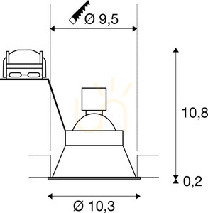 Zápustné svítidlo SLV HORN-O bílé 25W 230V 113161 small 5
