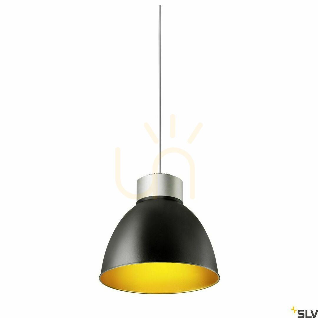 Pohled Závěsné svítidlo SLV PARA DOME E27 šedé hliník 150W IP20 1005215 Závěsné svítidlo SLV PARA DOME E27 šedé hliník 150W IP20 1005215