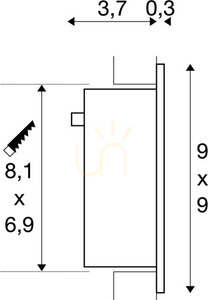 Zápustné svítidlo SLV FRAME CURVE 111292 šedé LED 1W 3000K IP20 small 5