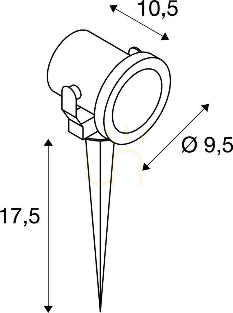 Pohled Venkovní bodové světlo SLV NAUTILUS SPIKE nerezová ocel 25W IP55 229740 Venkovní bodové světlo SLV NAUTILUS SPIKE nerezová ocel 25W IP55 229740
