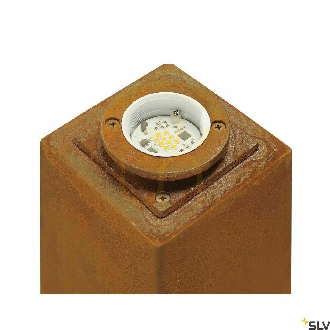 Pohled Venkovní sloupkové světlo SLV RUSTY Square 70 rezavé 9W 3000K IP55 233437 Venkovní sloupkové světlo SLV RUSTY Square 70 rezavé 9W 3000K IP55 233437