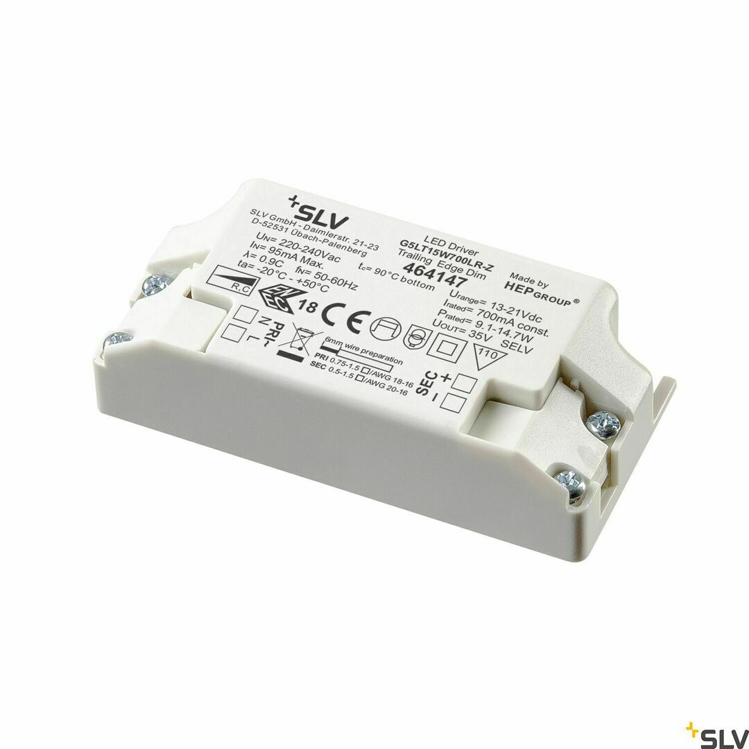 Kontrola LED ovladač SLV stmívatelný 14,7 W 700 mA 230 V bílý 464147 LED ovladač SLV stmívatelný 14,7 W 700 mA 230 V bílý 464147