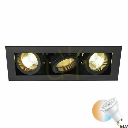 Kontrola Zápustné svítidlo SLV KADUX 3 černé GU10 3x50W 230V 115530