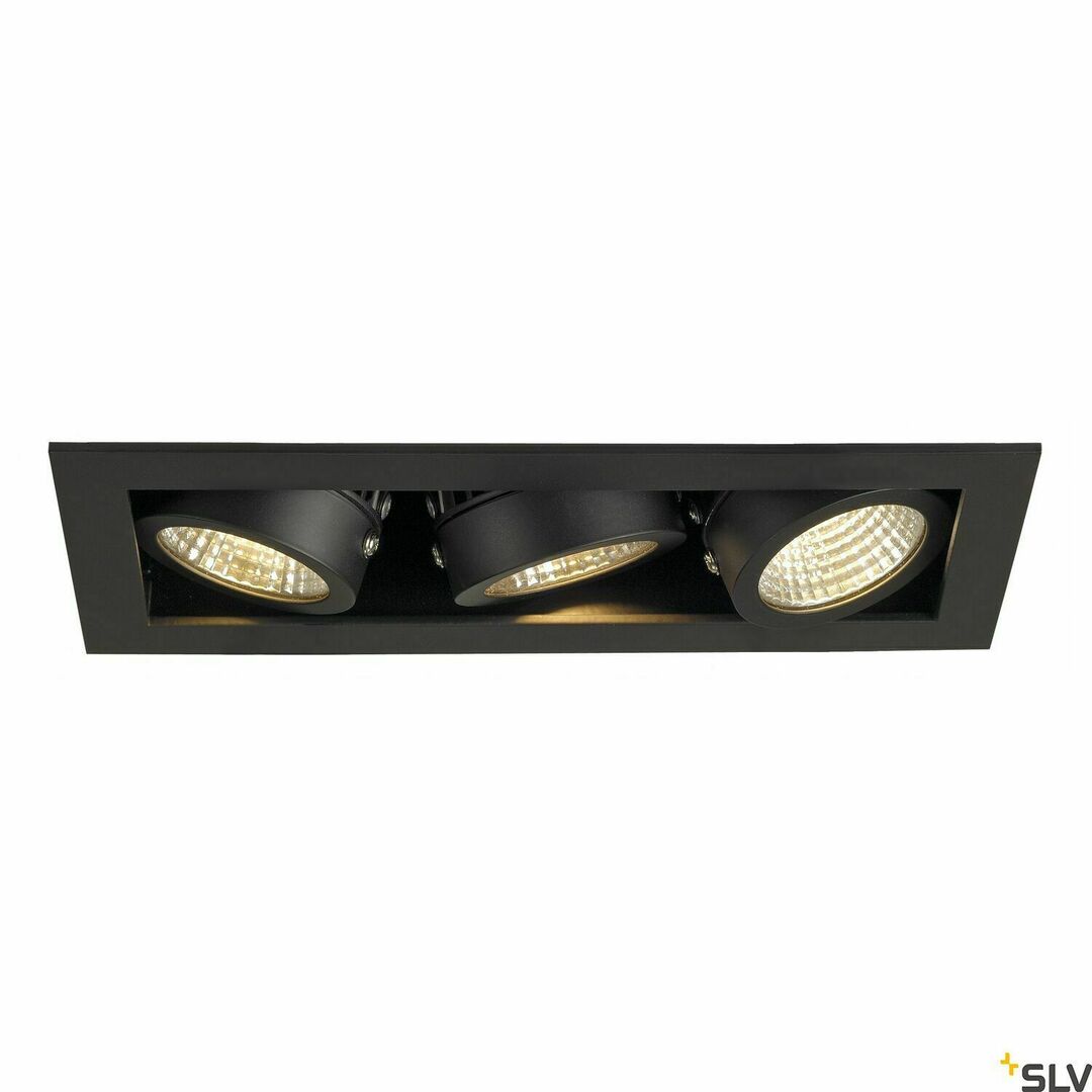 Náhled Zápustné svítidlo SLV KADUX 3 SET černé 20W 3000K 1920lm 115720 Zápustné svítidlo SLV KADUX 3 SET černé 20W 3000K 1920lm 115720