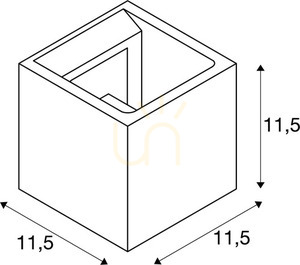 Přisazené nástěnné svítidlo SLV Solid Cube šedé beton 11,5 cm 1000910 small 4