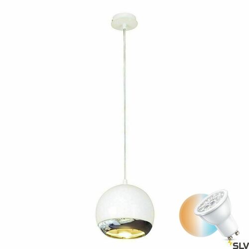 Kontrola Závěsné svítidlo SLV Light Eye ES111 bílé/chrom 75 W 230 V 133481