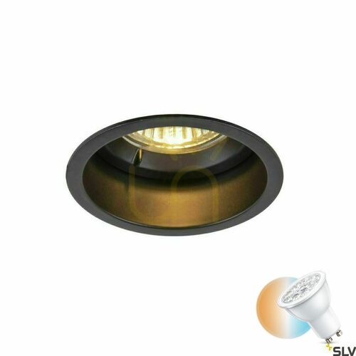 Kontrola Zápustné svítidlo SLV HORN GU10 černé hliníkové 7,6 cm 1005435
