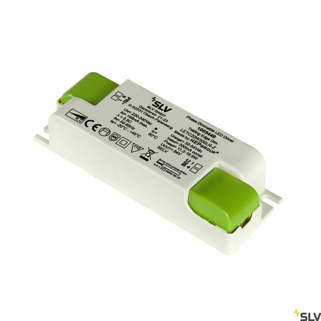 Kontrola LED ovladač SLV 20 W 350 mA stmívatelný IP20 1005449 LED ovladač SLV 20 W 350 mA stmívatelný IP20 1005449