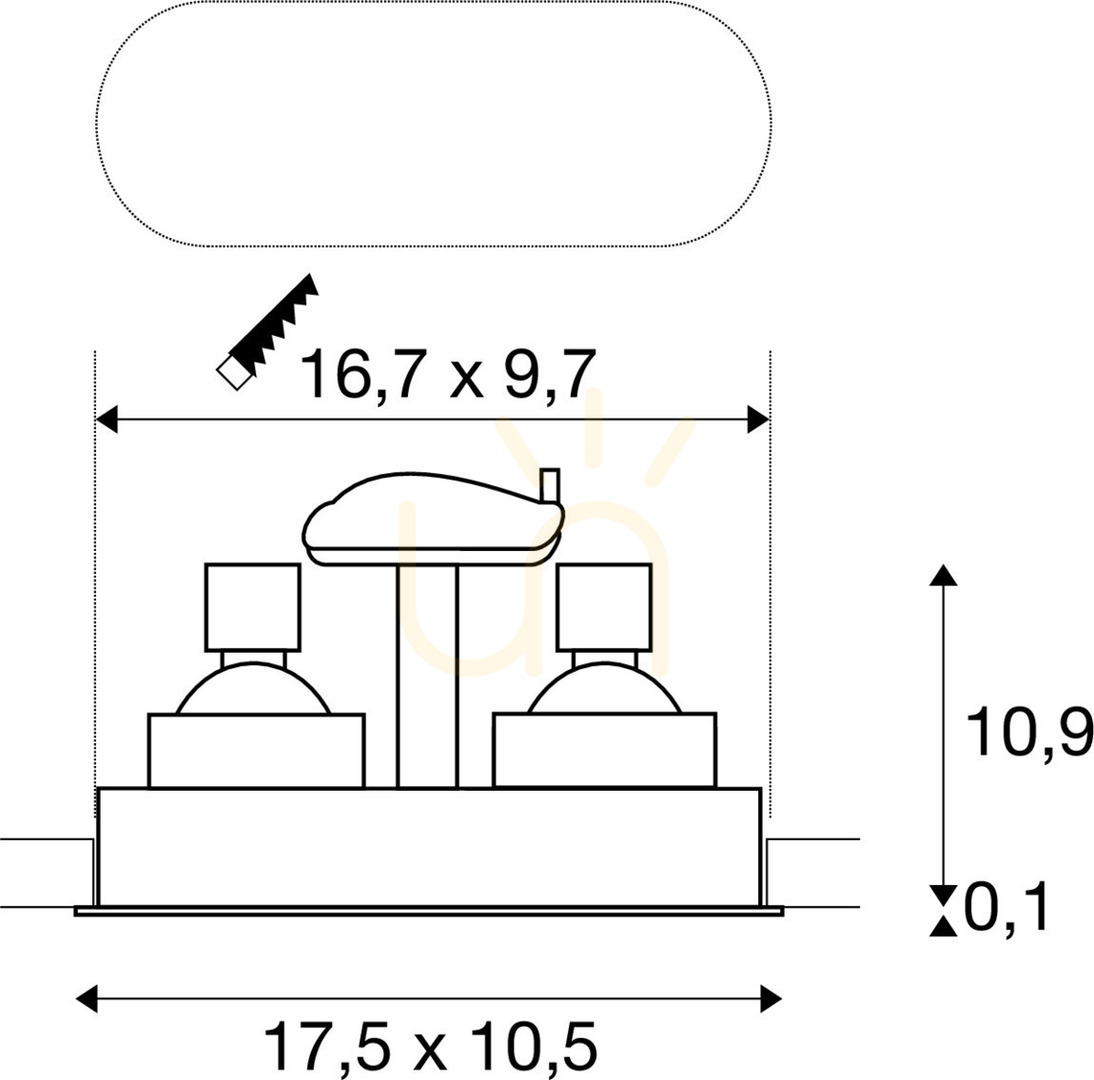 Náhled Zapuštěné svítidlo SLV HORN dvojité QPAR51 černé 25W 1006121 Zapuštěné svítidlo SLV HORN dvojité QPAR51 černé 25W 1006121