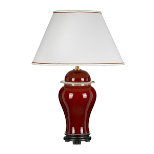 Oxblood Temple Jar 1 světelná stolní lampa s vysokým empírovým stínidlem Elstead small 1