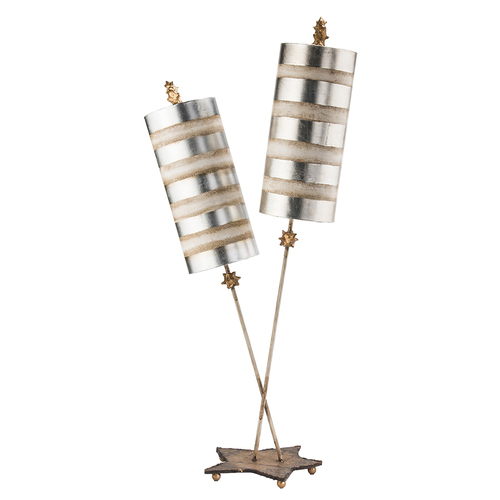 Kontrola Stolní lampa Nettle Luxe 2 Light - stříbrná Elstead