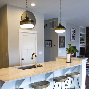 Cadence 2 Light Pendant - Dark Antique Brass/Matte Black Elstead small 4