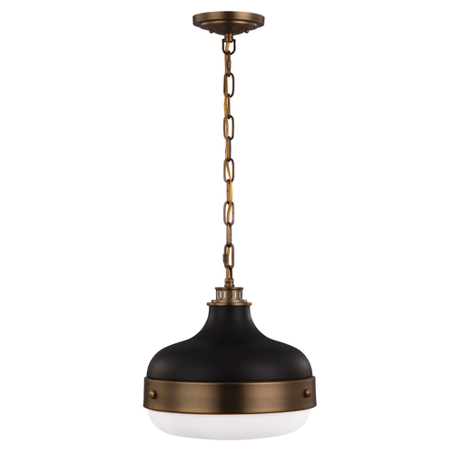 Kontrola Cadence 2 Light Pendant - Dark Antique Brass/Matte Black Elstead