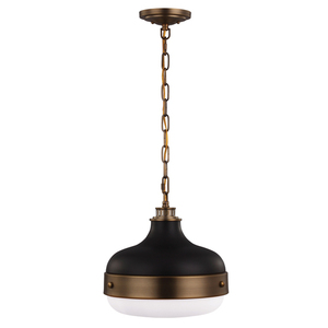 Cadence 2 Light Pendant - Dark Antique Brass/Matte Black Elstead small 0