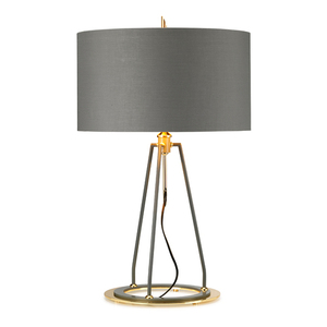 Stolní lampa Ferrara - šedá a leštěná zlatá Elstead small 0
