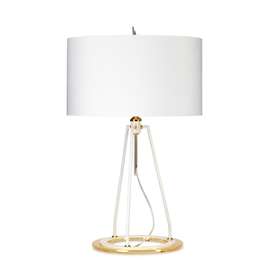 Stolní lampa Ferrara - bílá a leštěné zlato Elstead small 1