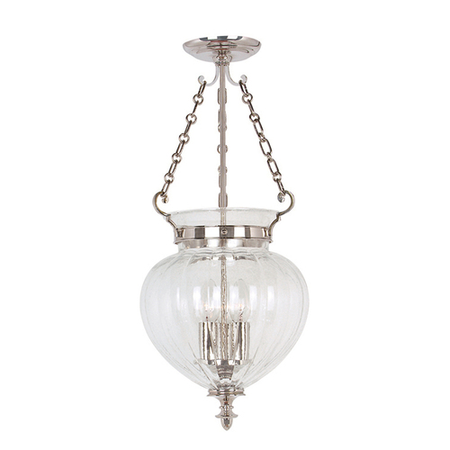 Kontrola Finsbury Park 3 Light Medium Pendant Lamp - leštěný nikl Elstead