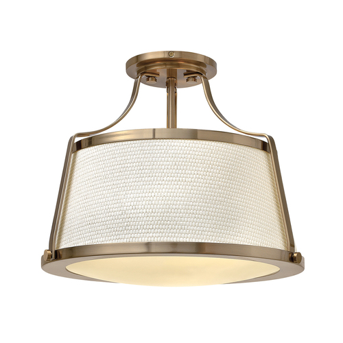 Kontrola Charlotte 3 Light Semi-Flush - kartáčovaný karamel Elstead