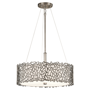 Stříbrný korál 3 světla Duo-Mount Pendant Elstead small 0