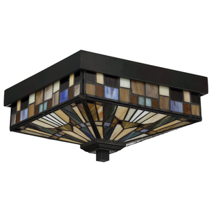 Plafond IP44 Inglenook 2 Light Tiffany - Elstead small 1