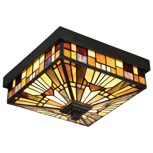 Plafond IP44 Inglenook 2 Light Tiffany - Elstead small 2
