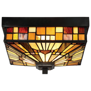 Plafond IP44 Inglenook 2 Light Tiffany - Elstead small 3