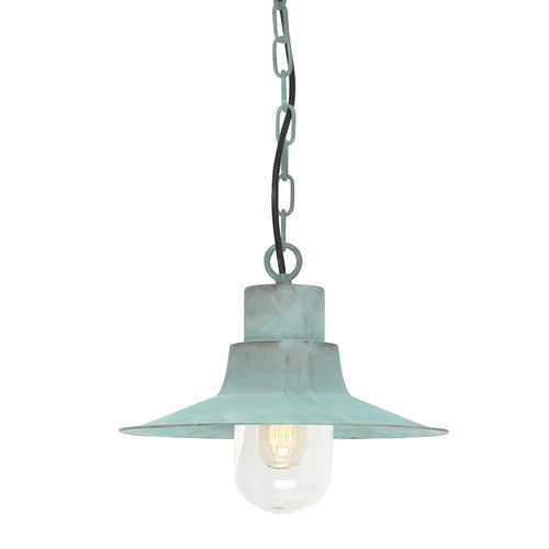 Kontrola Sheldon 1 Light Chain Lantern - Verdigris Elstead